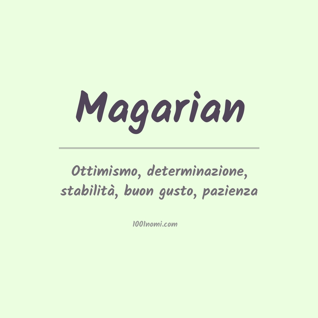 Significato del nome Magarian