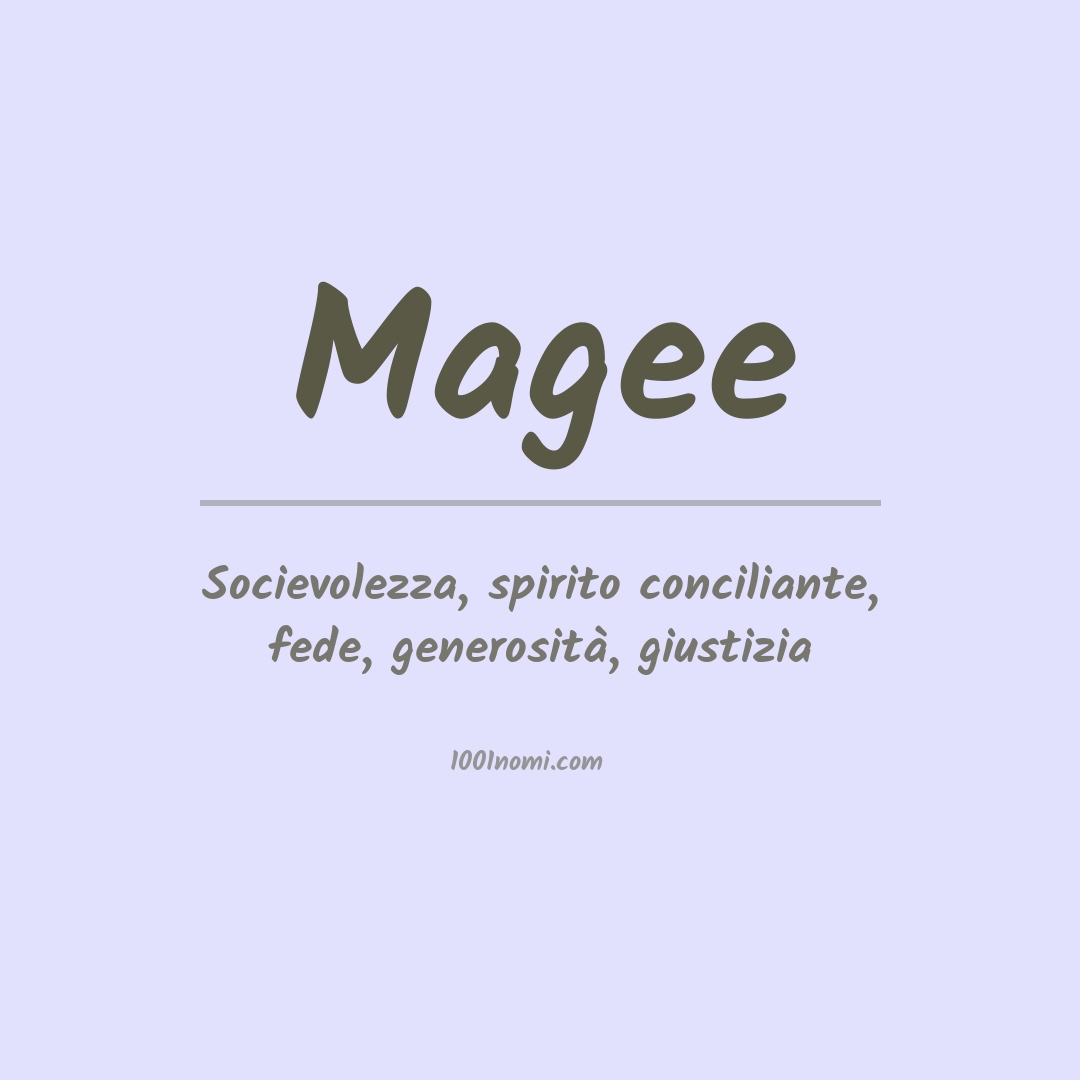 Significato del nome Magee