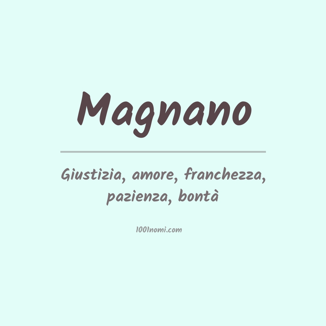 Significato del nome Magnano