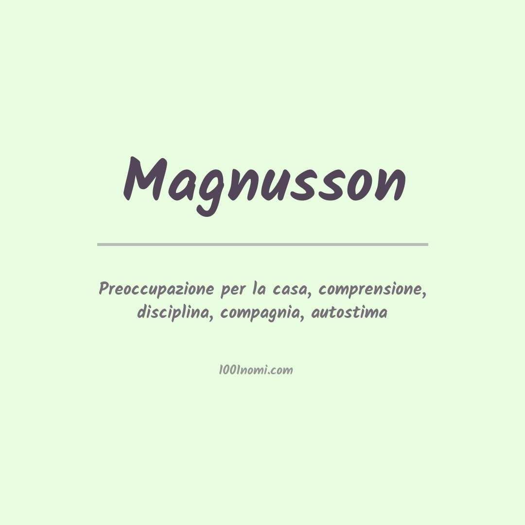 Significato del nome Magnusson