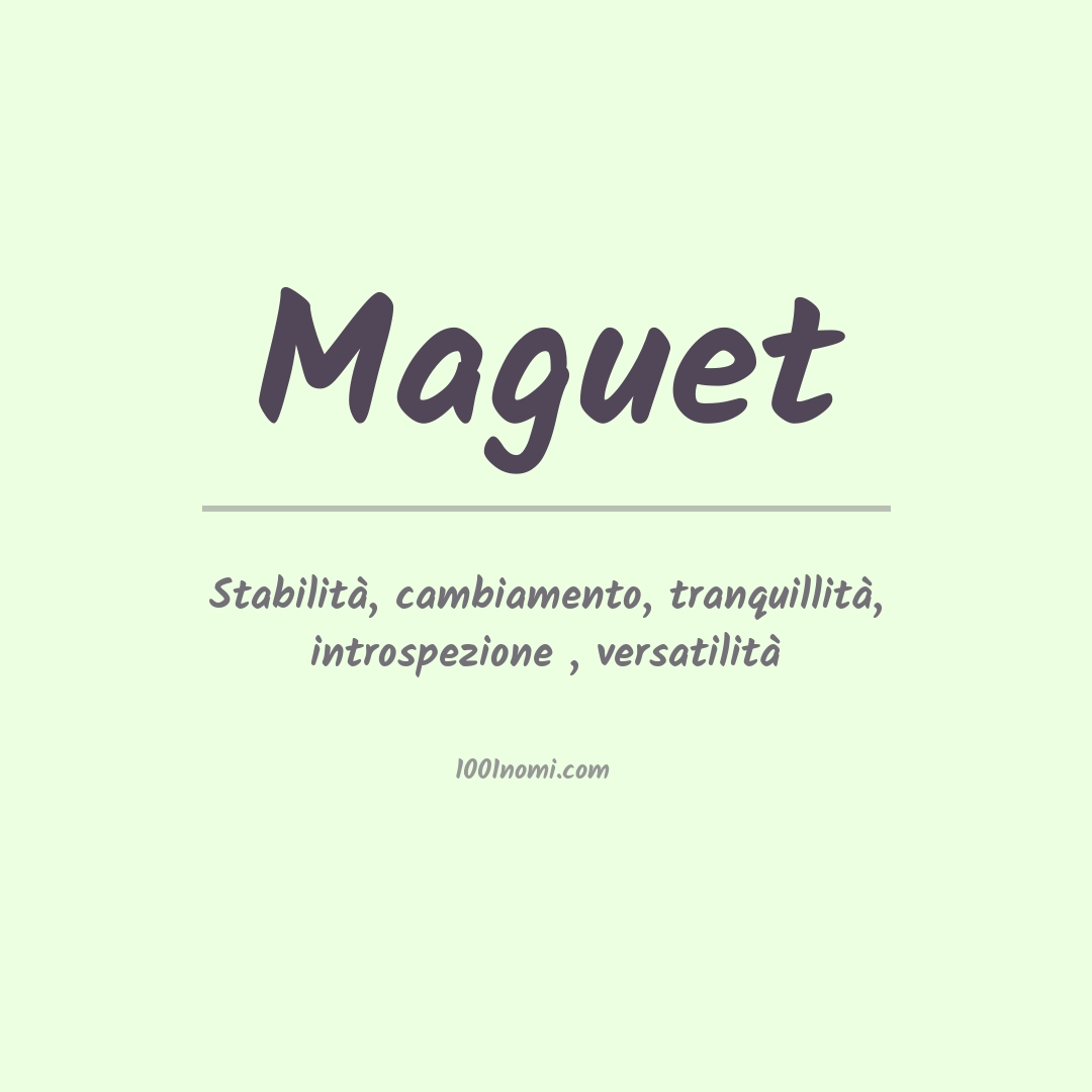 Significato del nome Maguet Significato del nome Maguet