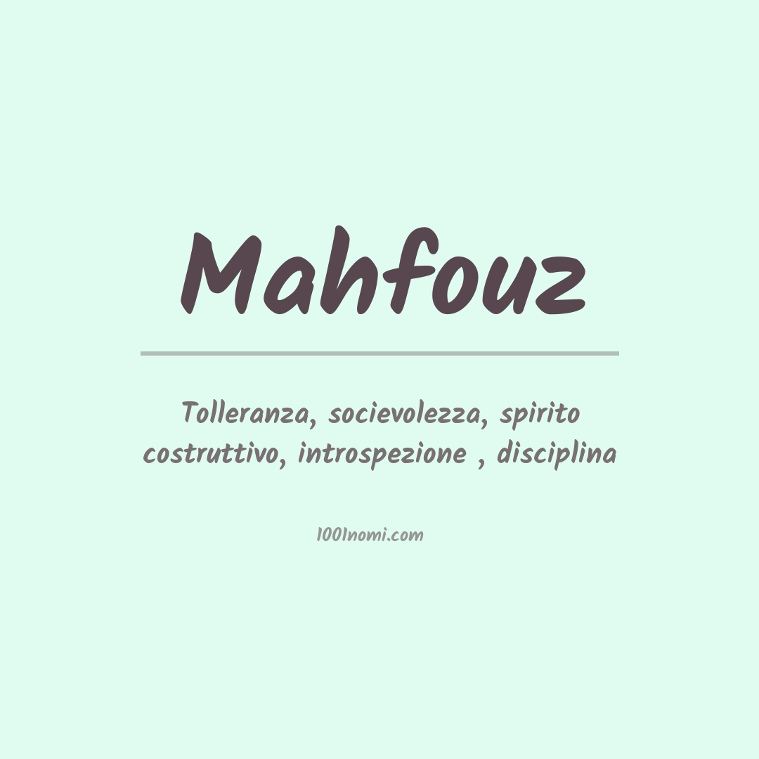 Significato del nome Mahfouz