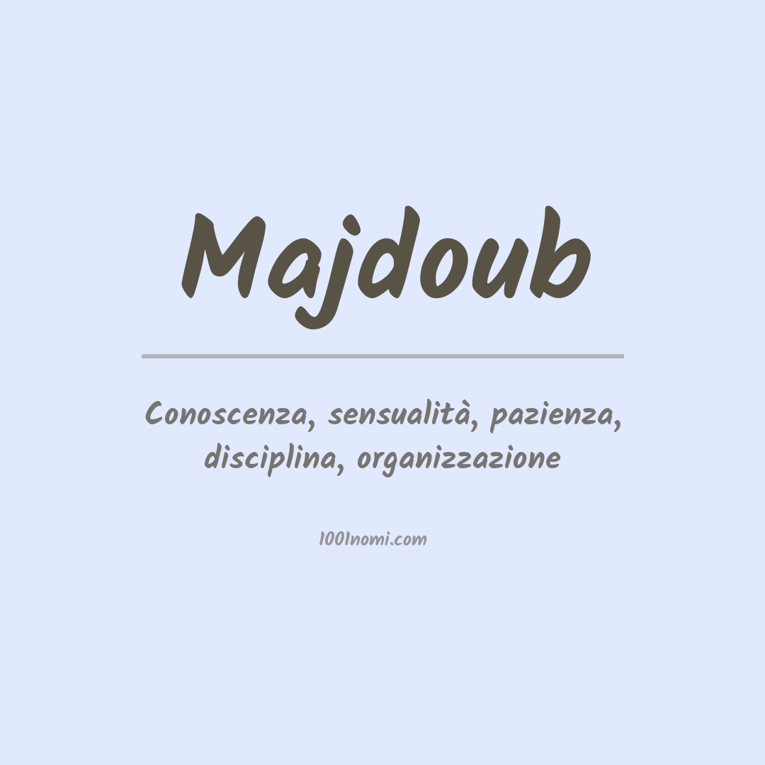 Significato del nome Majdoub Significato del nome Majdoub