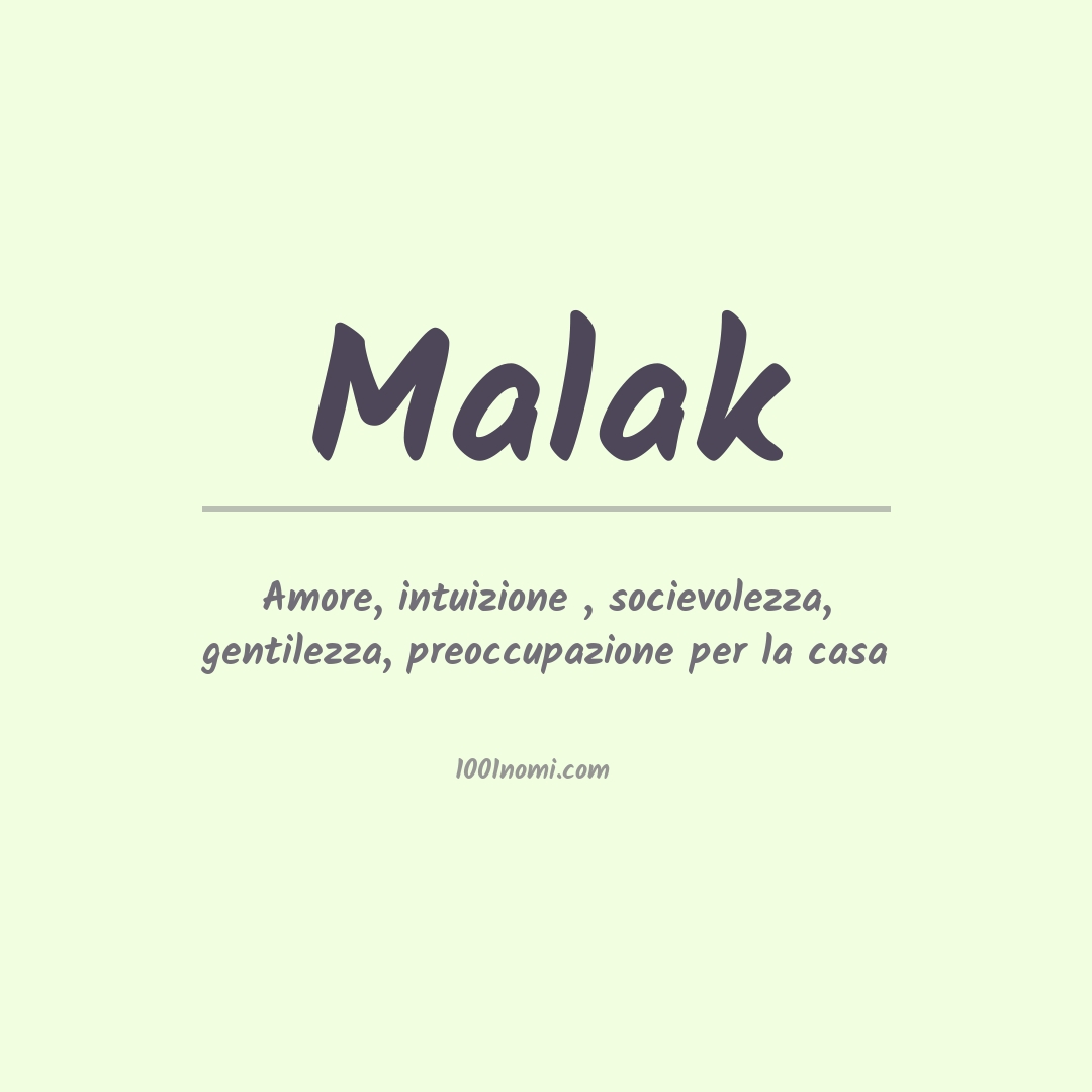 Significato del nome Malak