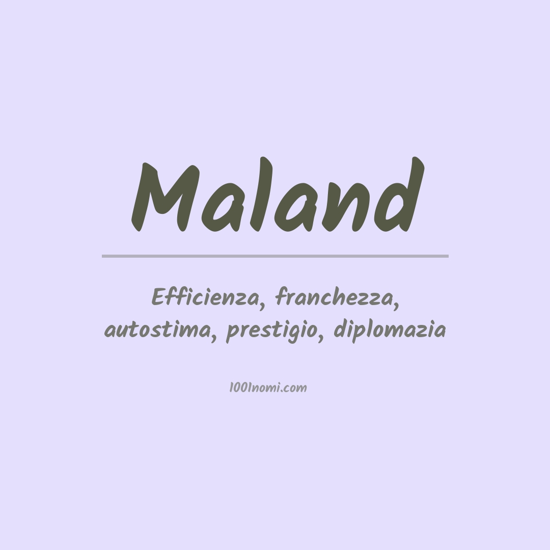 Significato del nome Maland