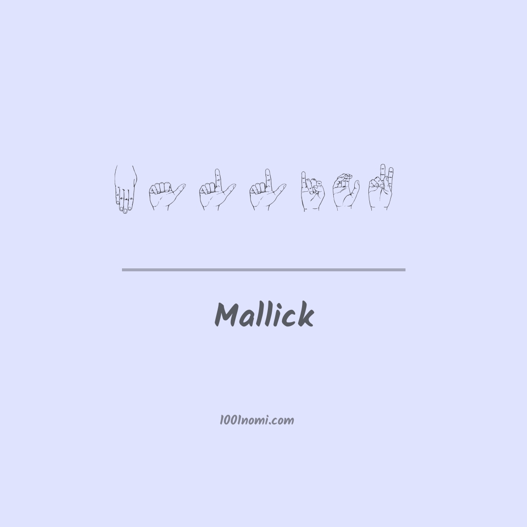Mallick nella lingua dei segni