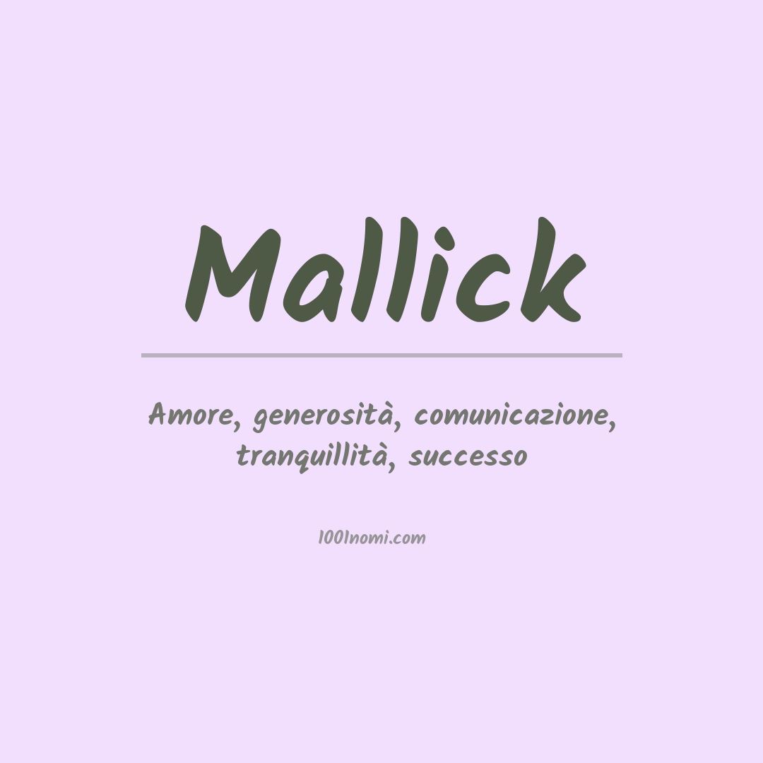 Significato del nome Mallick