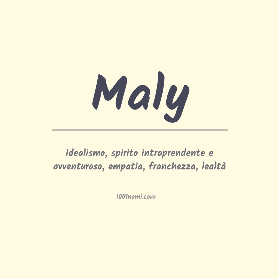 Significato del nome Maly