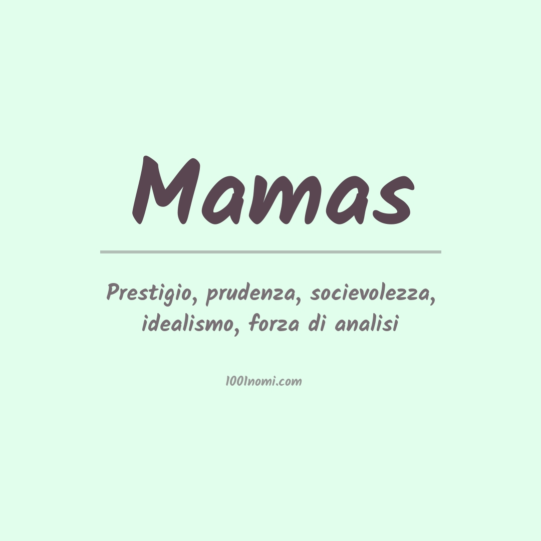 Significato del nome Mamas