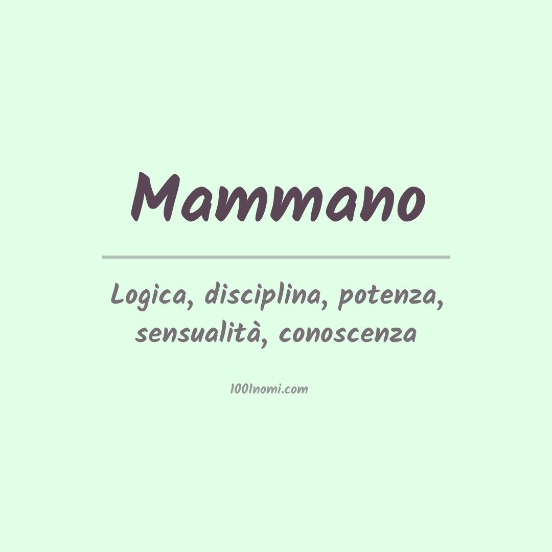 Significato del nome Mammano