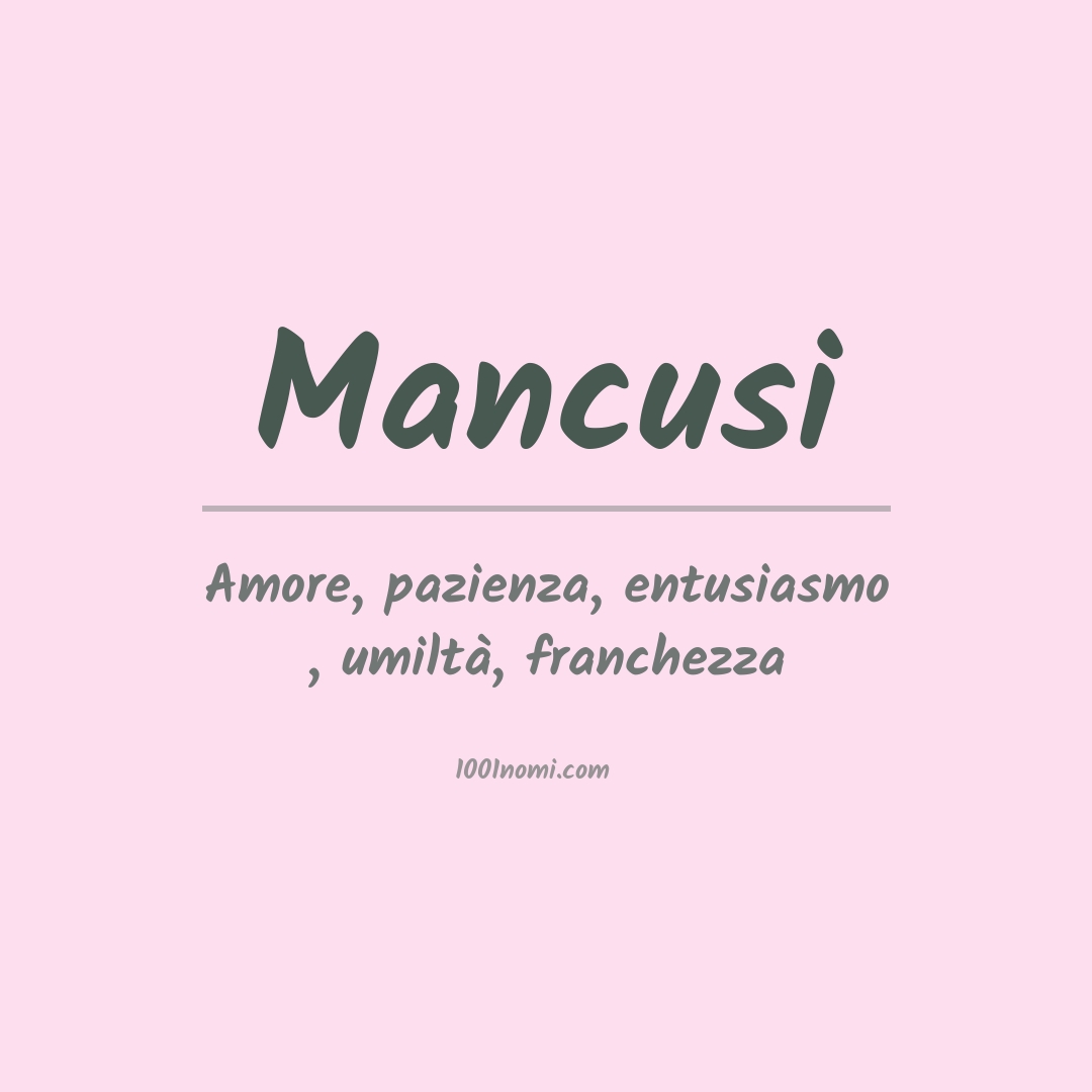 Significato del nome Mancusi