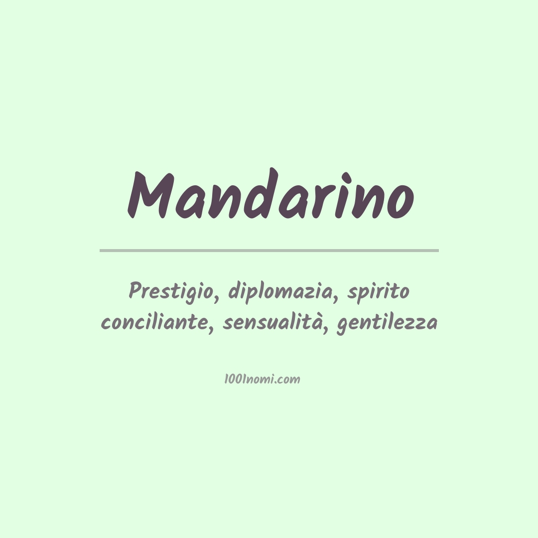 Significato del nome Mandarino