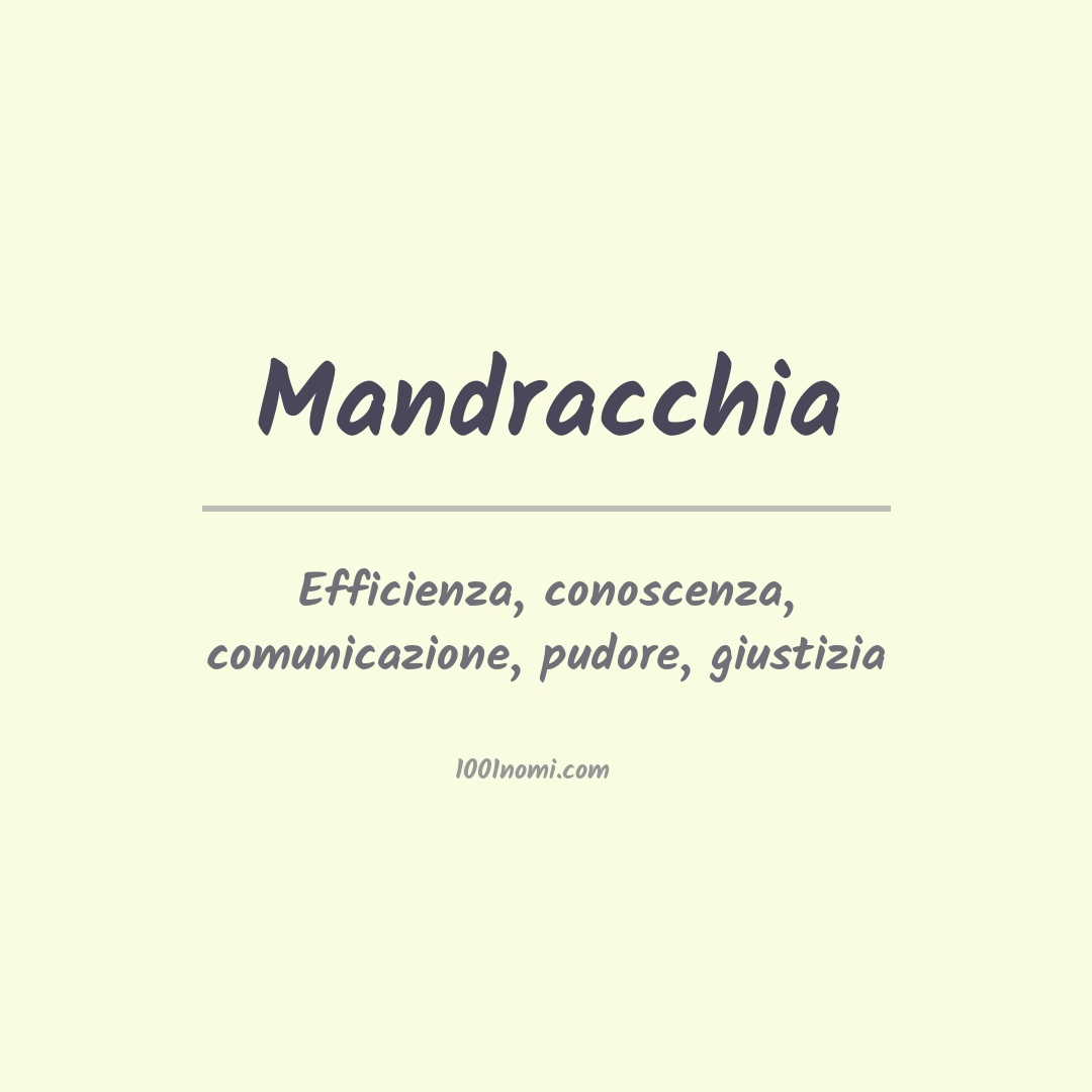 Significato del nome Mandracchia