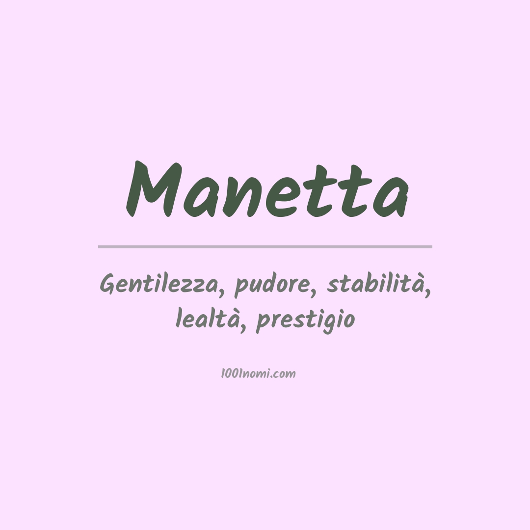 Significato del nome Manetta