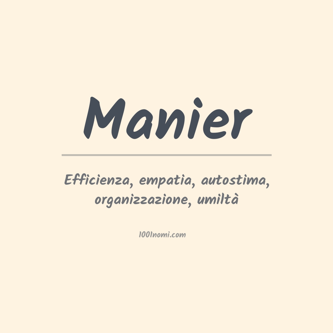 Significato del nome Manier