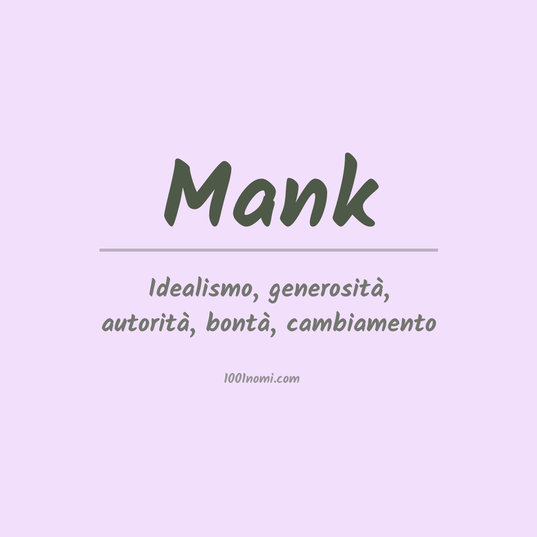 Significato del nome Mank