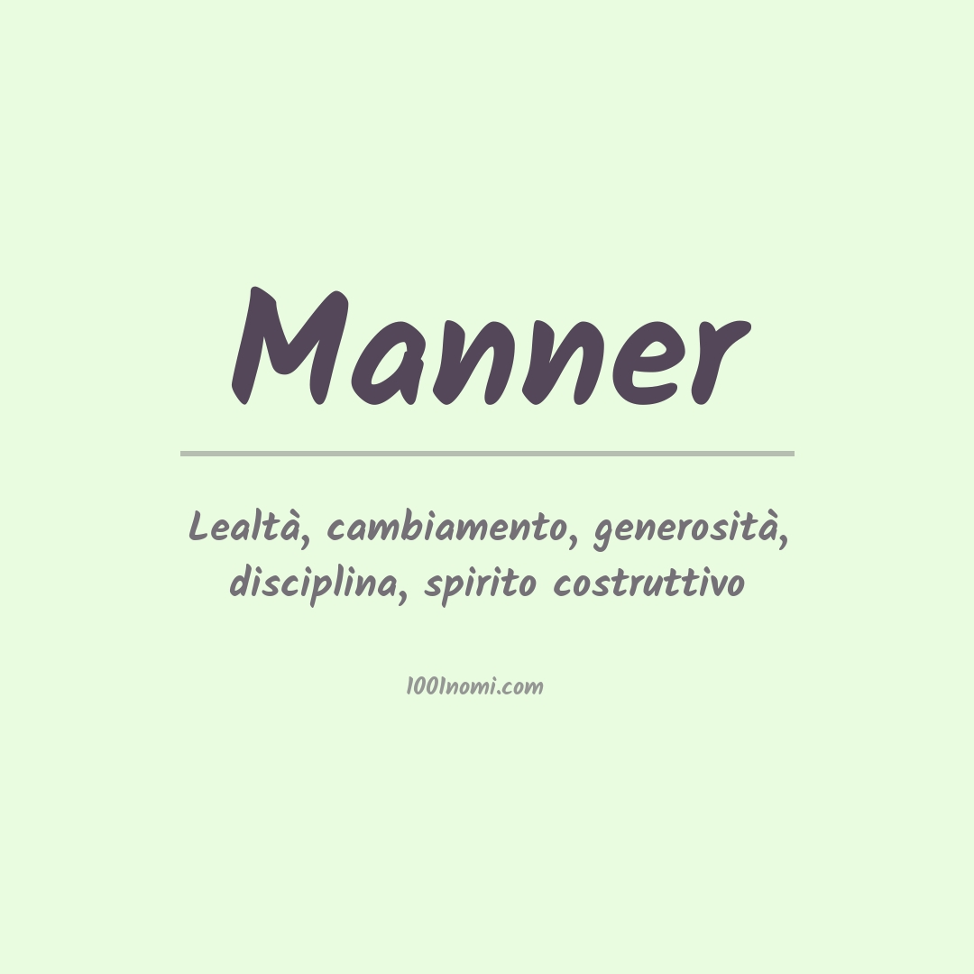 Significato del nome Manner