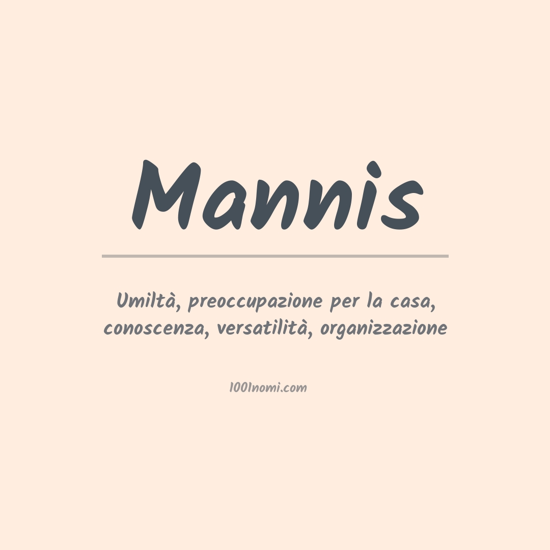 Significato del nome Mannis