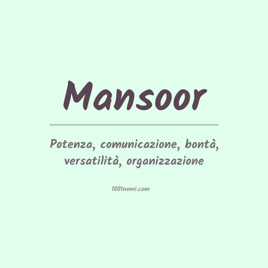 Significato del nome Mansoor