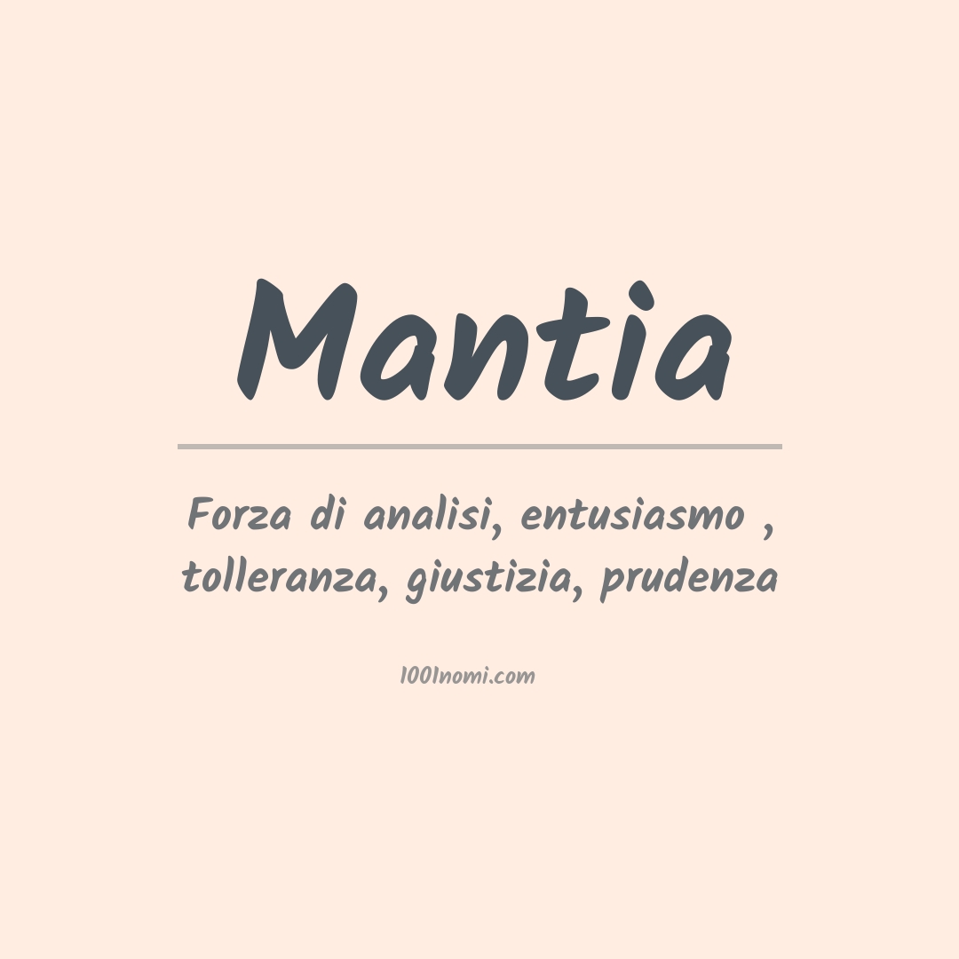 Significato del nome Mantia