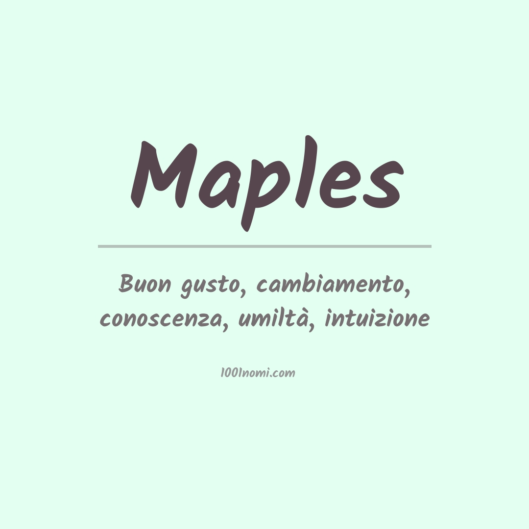 Significato del nome Maples