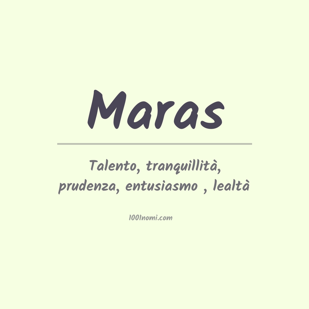 Significato del nome Maras