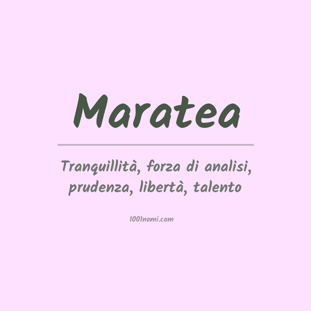 Significato del nome Maratea