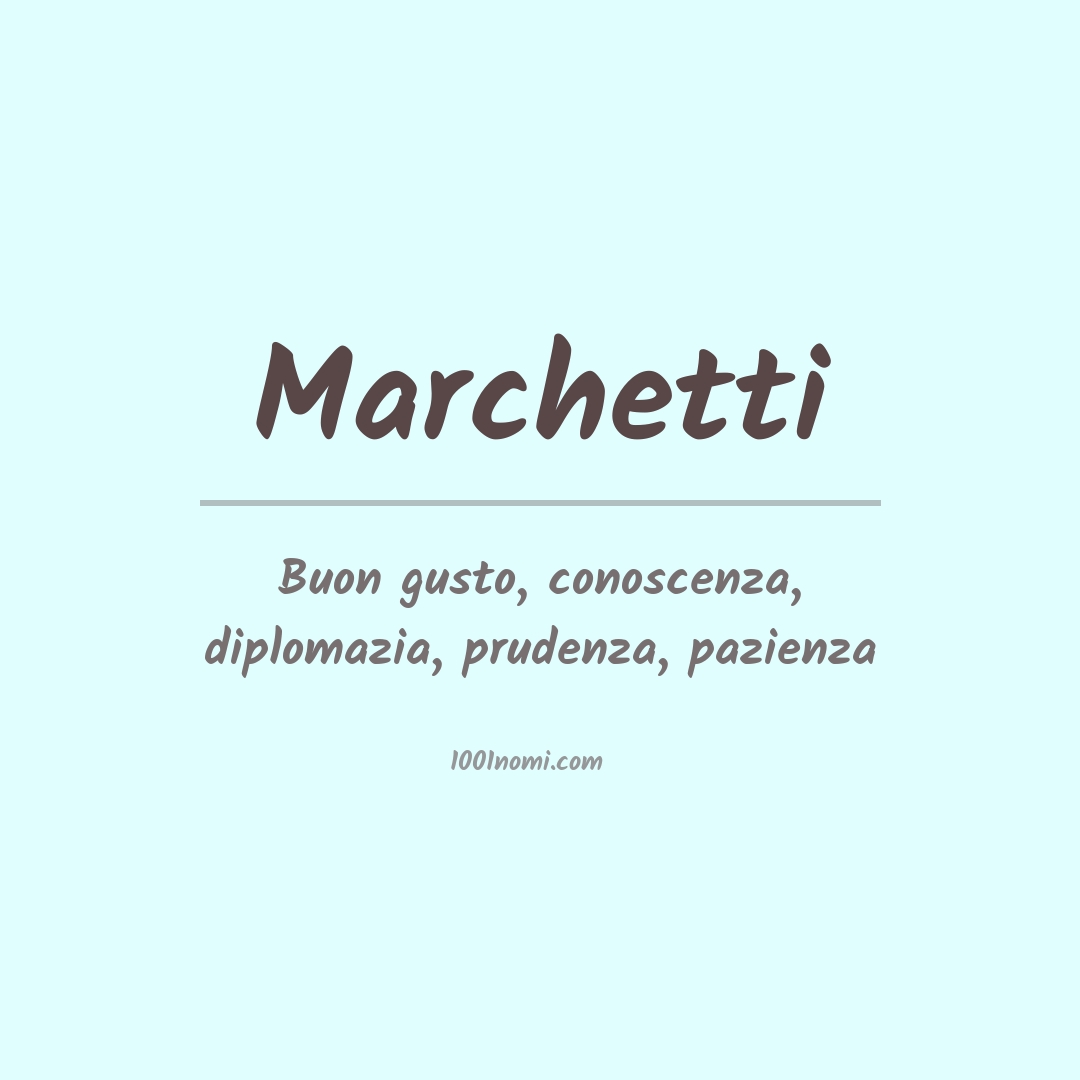 Significato del nome Marchetti