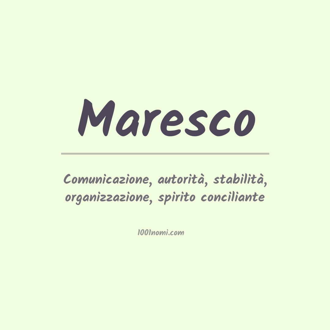 Significato del nome Maresco