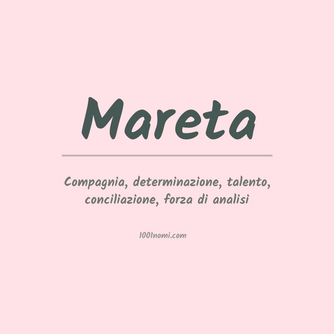 Significato del nome Mareta Significato del nome Mareta