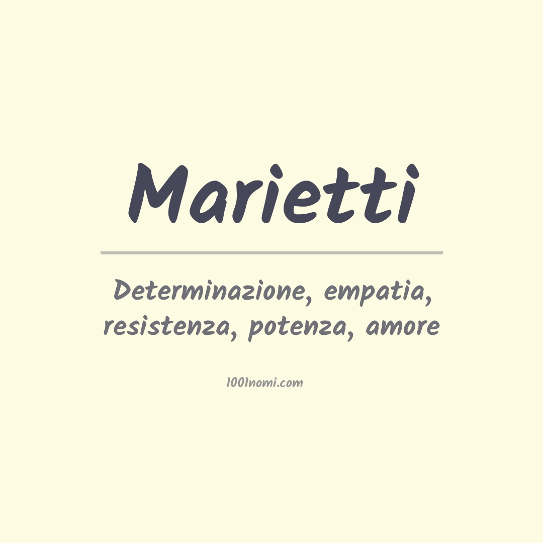 Significato del nome Marietti