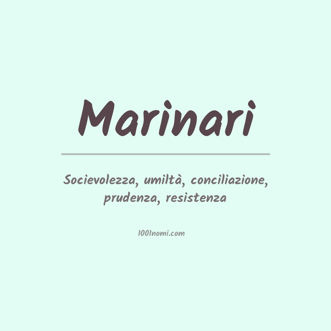 Significato del nome Marinari