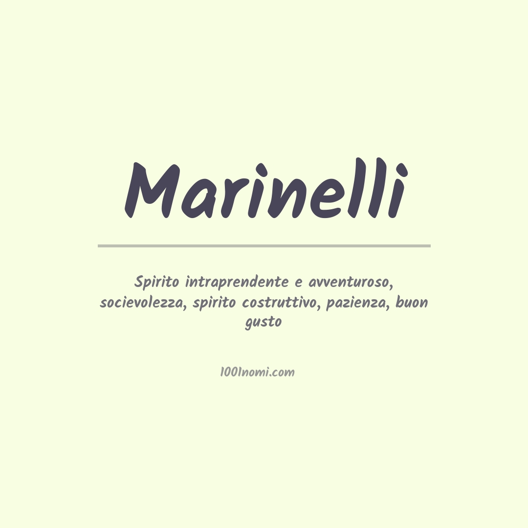 Significato del nome Marinelli