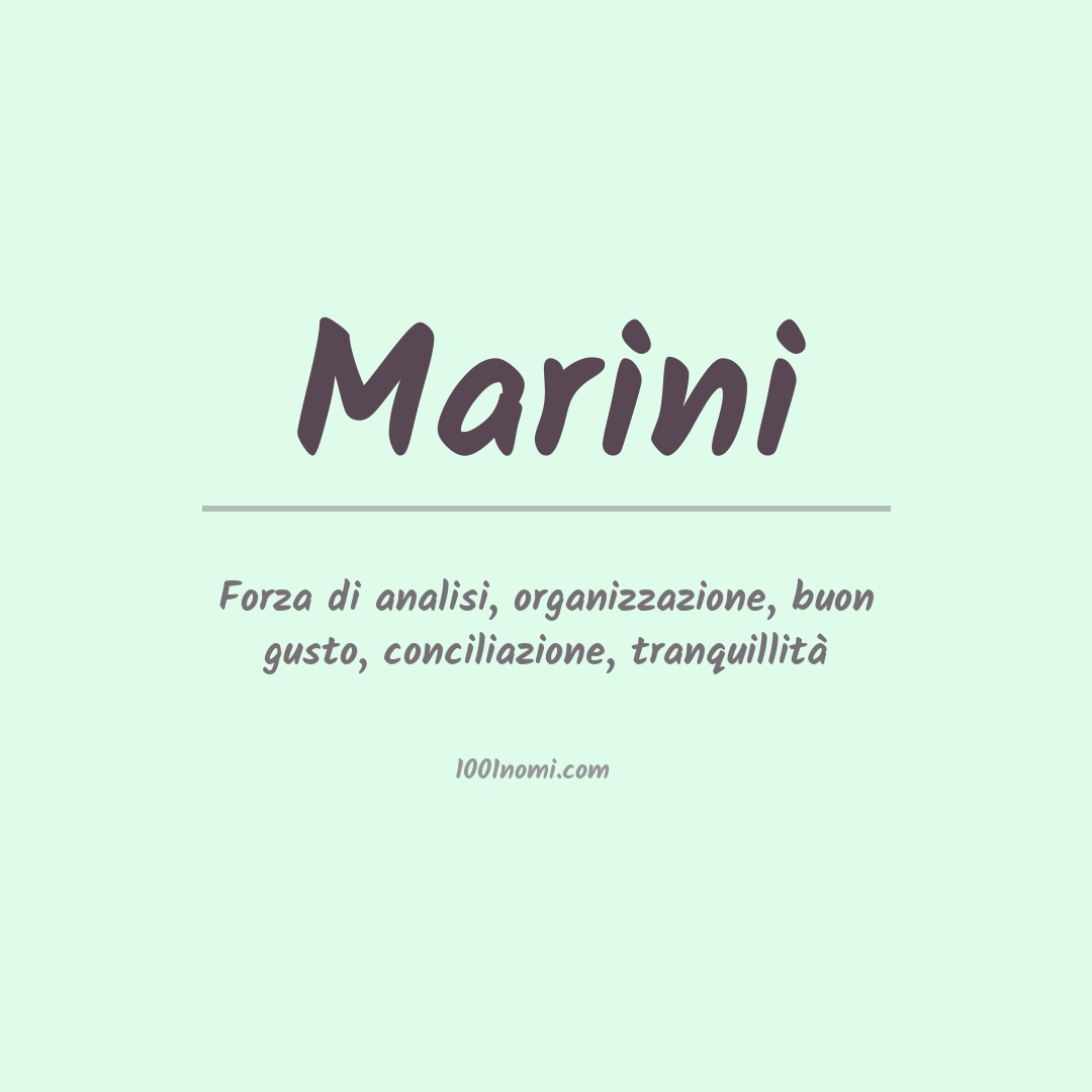 Significato del nome Marini