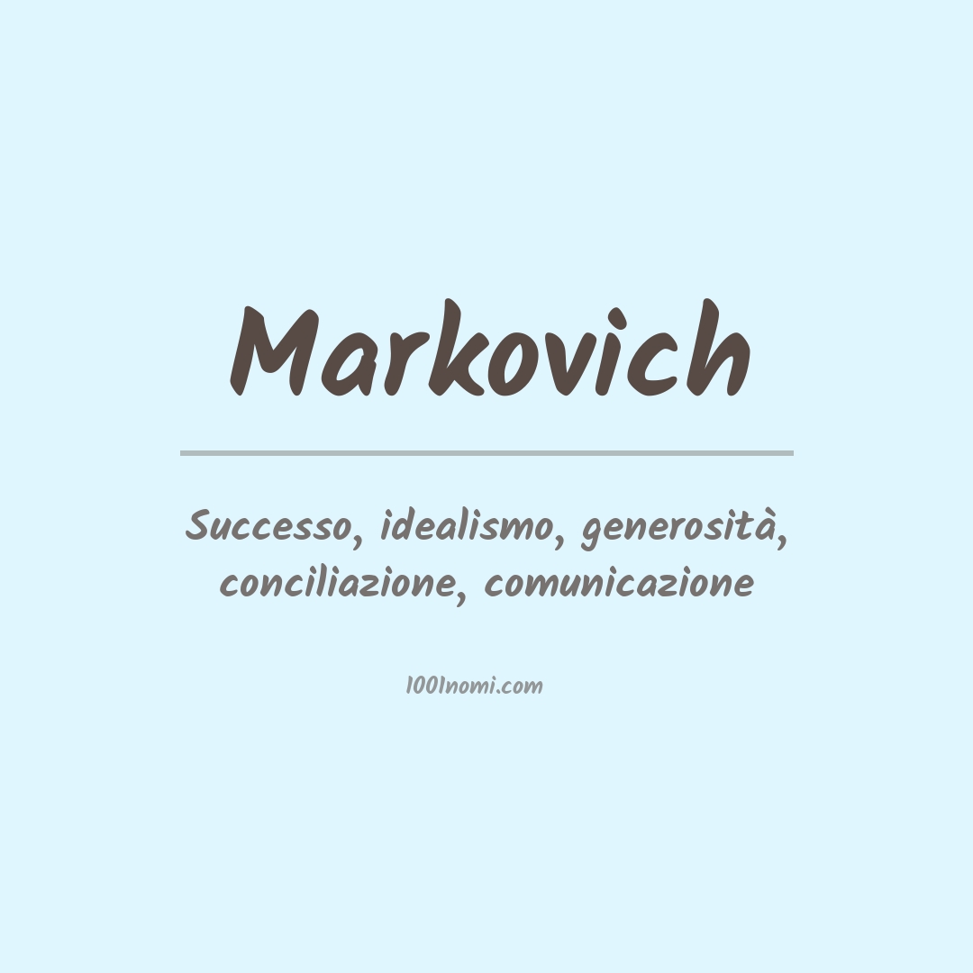 Significato del nome Markovich