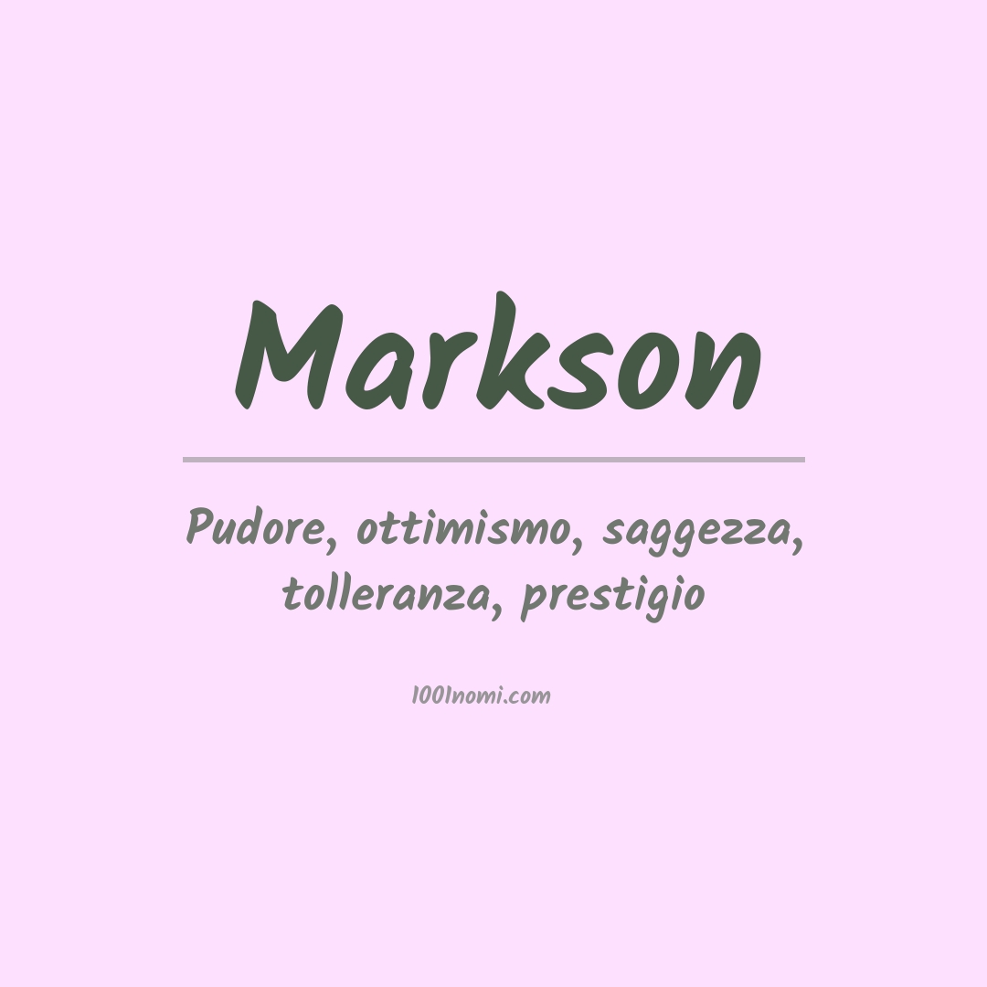 Significato del nome Markson