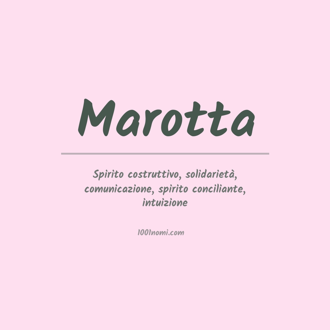 Significato del nome Marotta