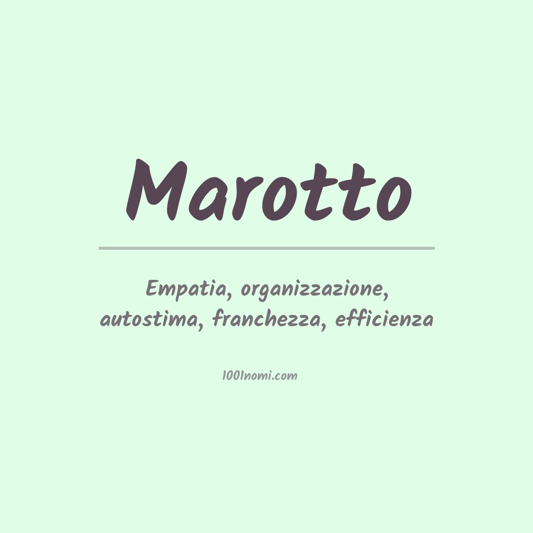 Significato del nome Marotto