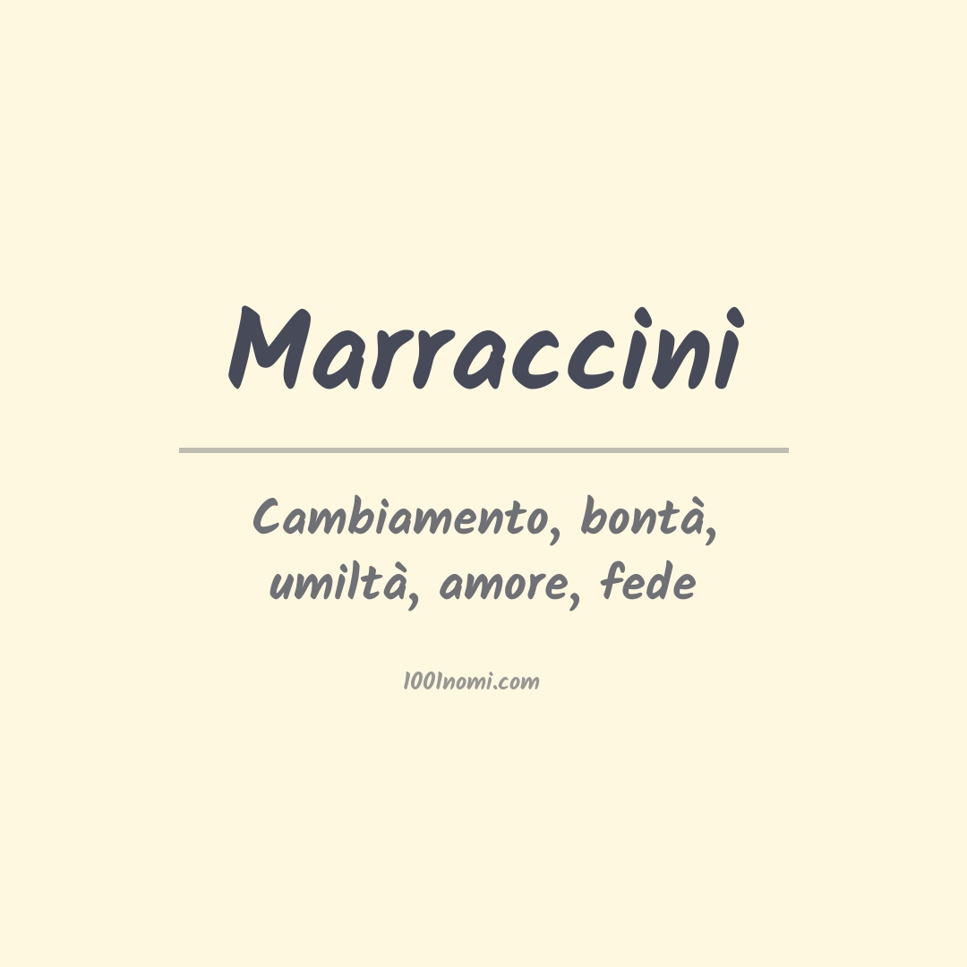 Significato del nome Marraccini