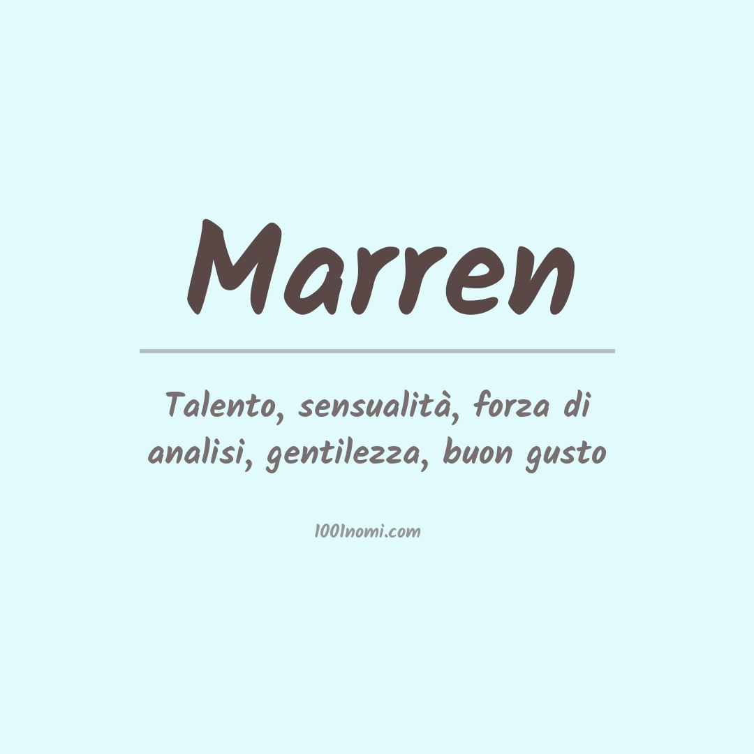 Significato del nome Marren