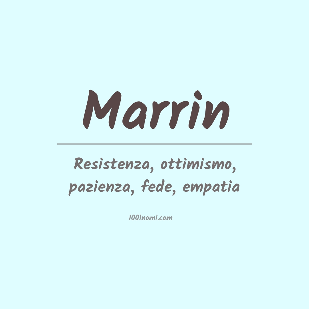 Significato del nome Marrin