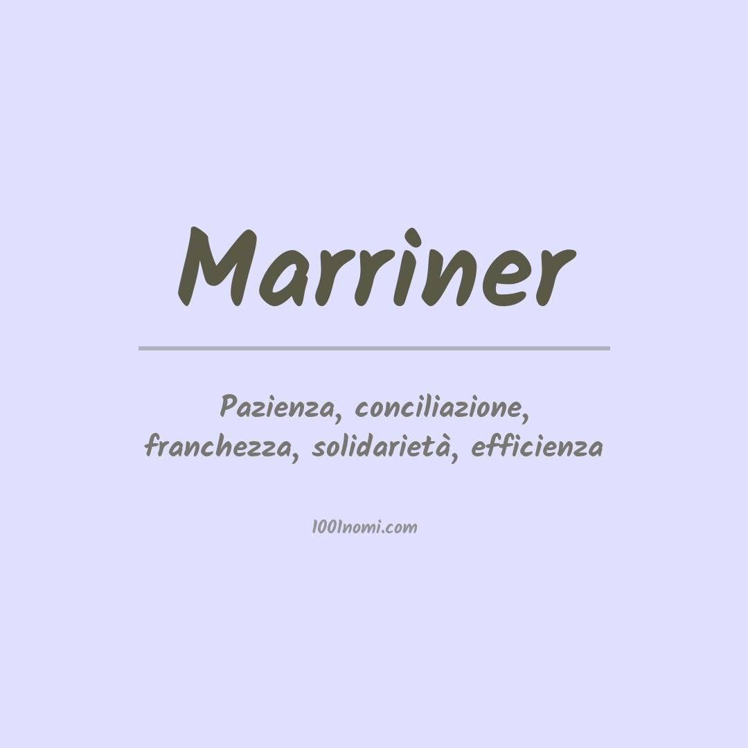 Significato del nome Marriner