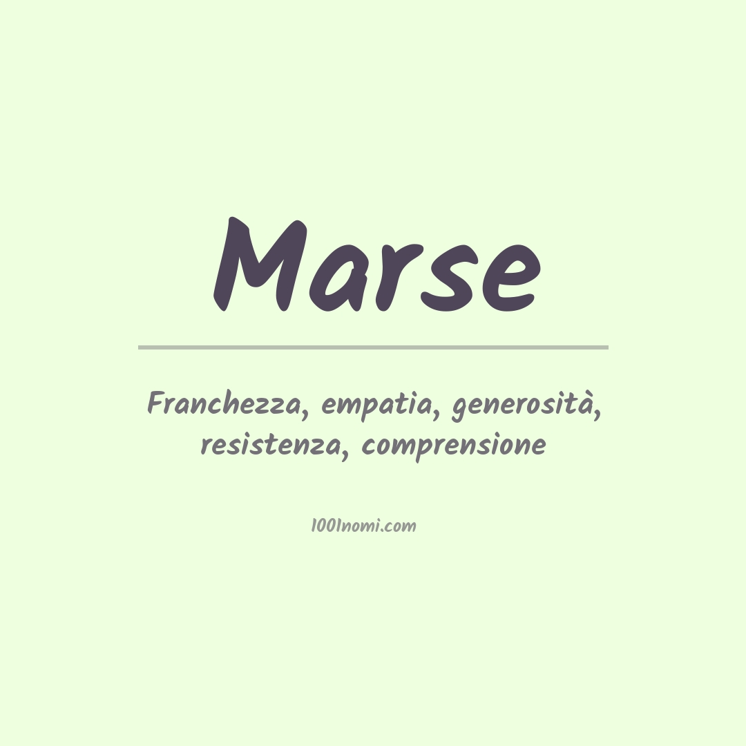 Significato del nome Marse