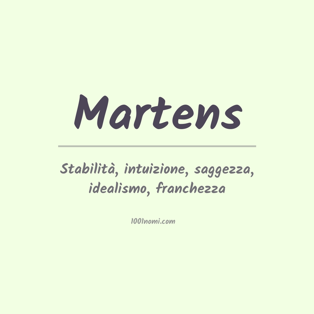 Significato del nome Martens