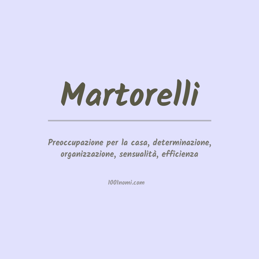 Significato del nome Martorelli