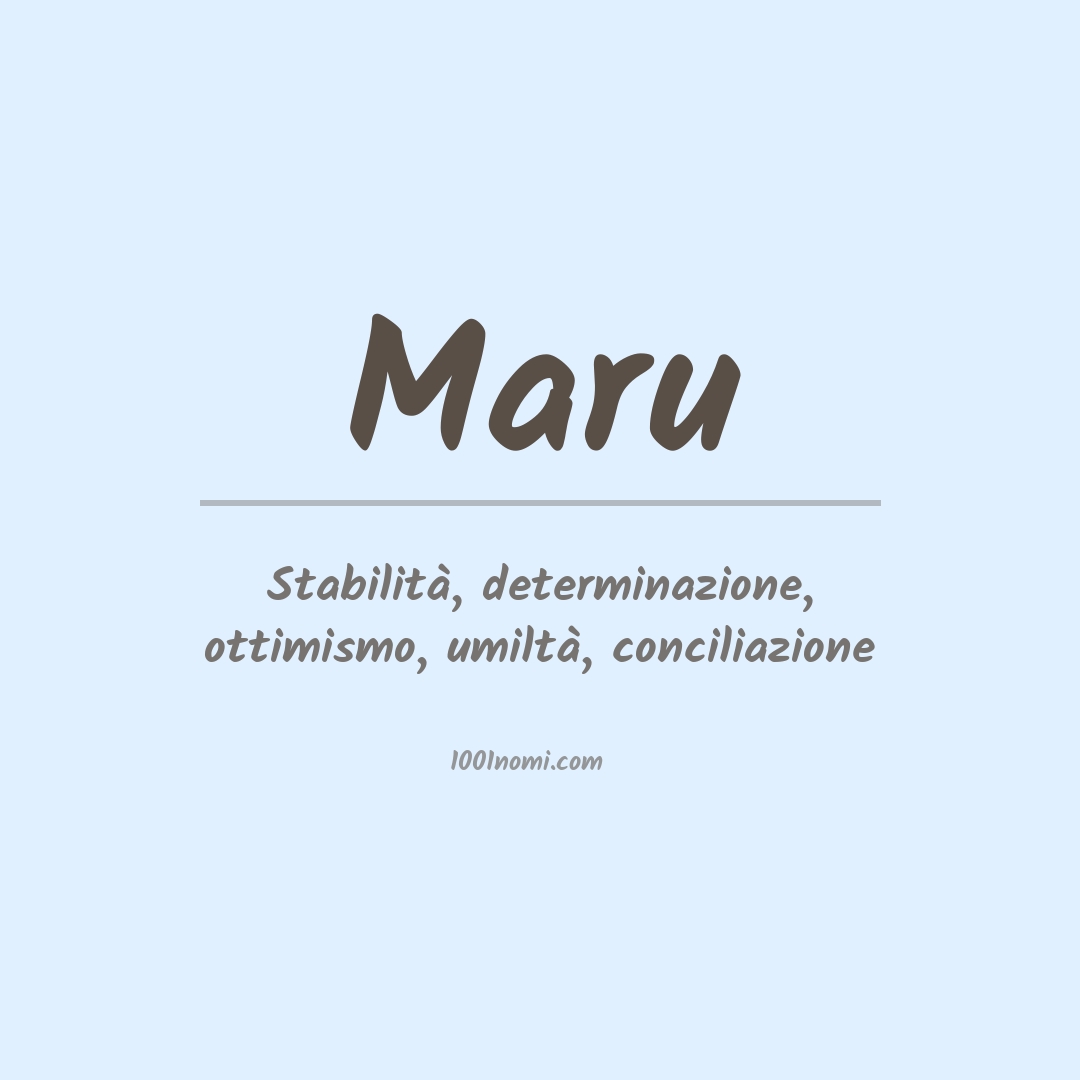 Significato del nome Maru Significato del nome Maru