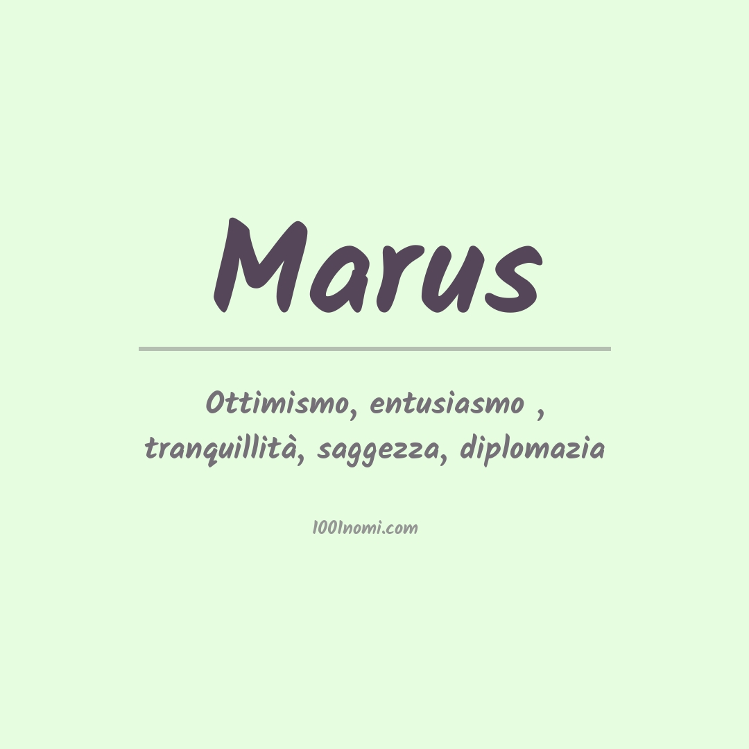 Significato del nome Marus Significato del nome Marus