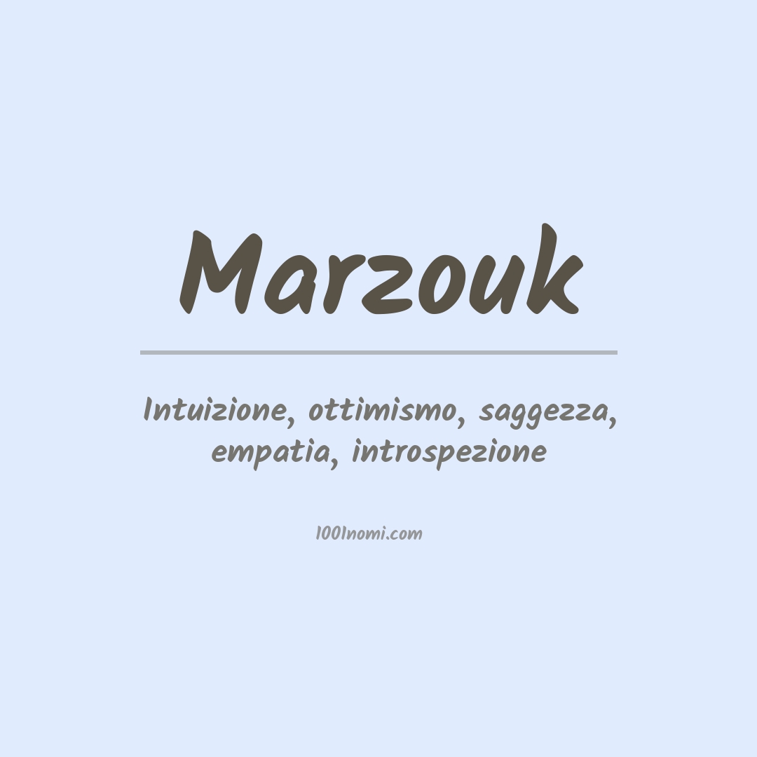 Significato del nome Marzouk