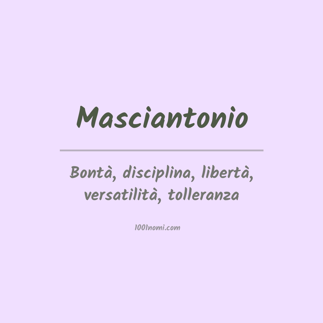 Significato del nome Masciantonio