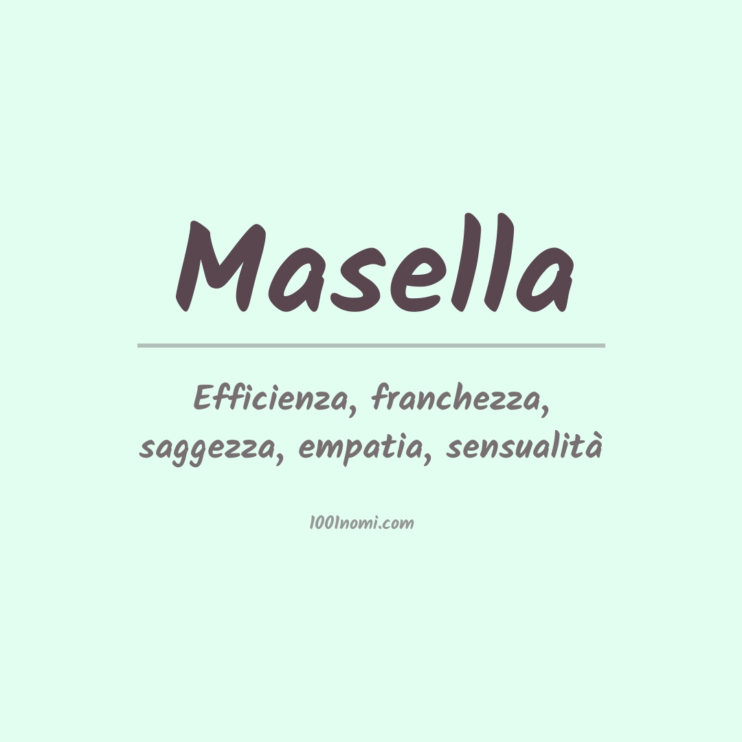 Significato del nome Masella